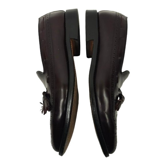 Allen Edmonds Manchester Tassel Wingtip Loafer Mens Size 10 AA Leather Burgundy - Picture 3 of 12